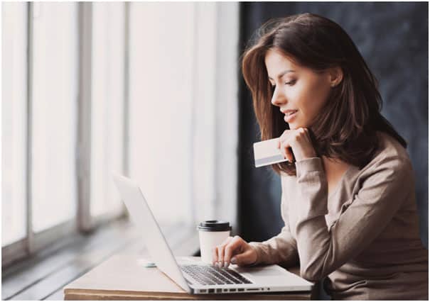 Woman using a laptop for Ecommerce