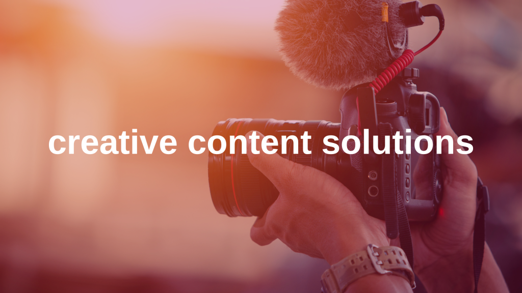 image to represent creative content solutions, a guy holding a camera